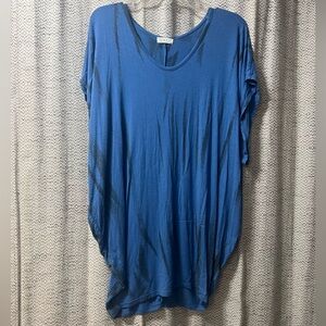 Elegant Blue Short Sleeve Women's Top